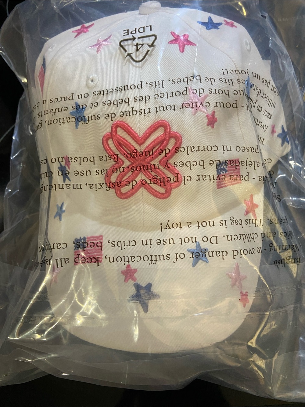 Lilly Pulitzer Run Around Hat - Embroidered Resort White - USA 250th - NIP